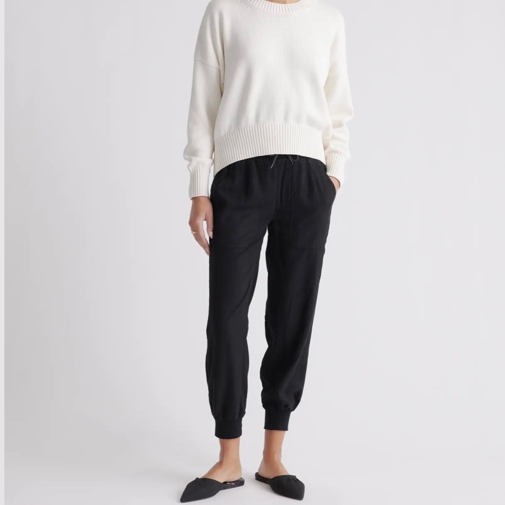 NWT Quince Vintage Wash Tencel Utility Jogger Black Large